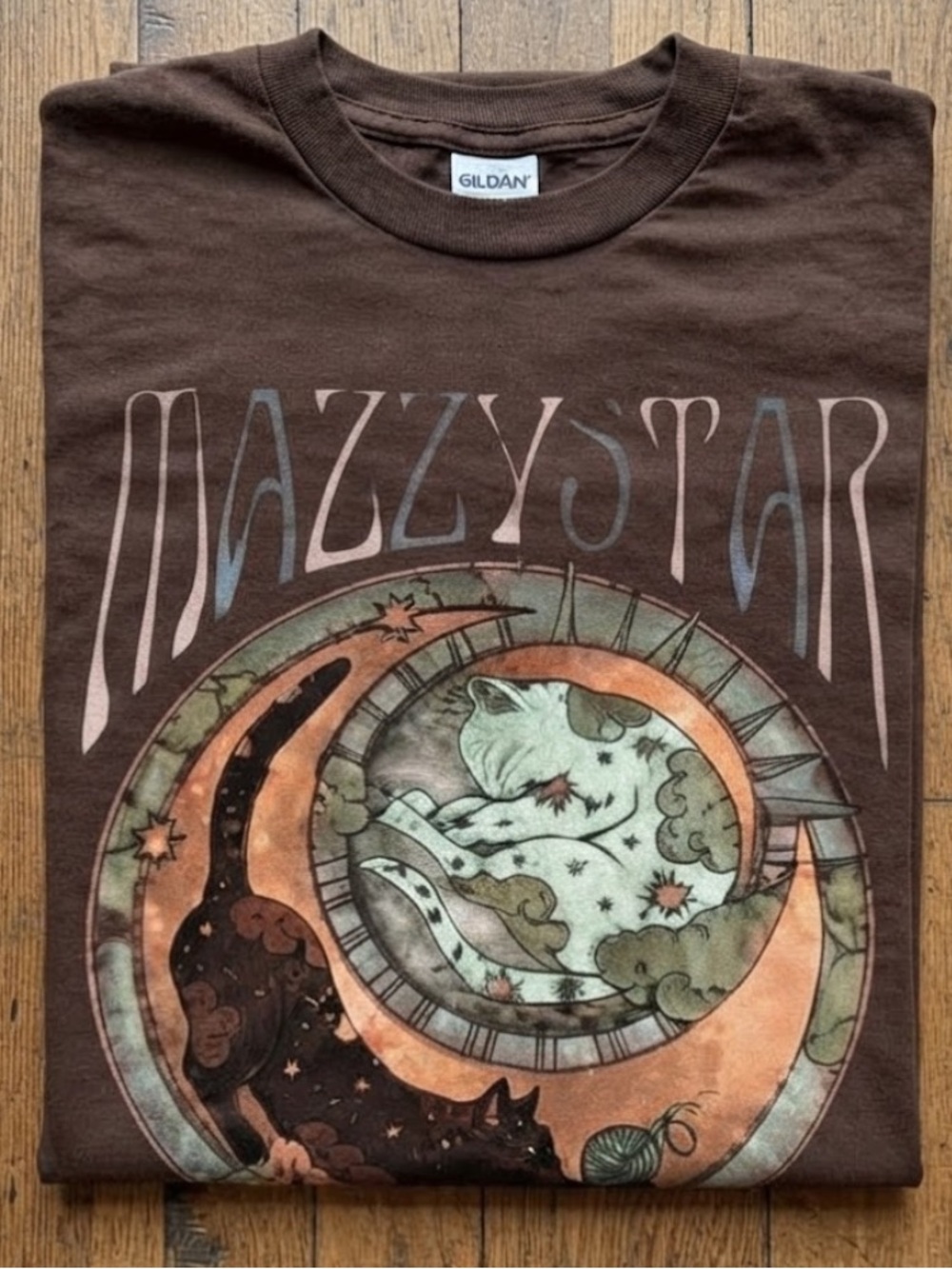 Mazzy Star Cat Moon Graphic T-Shirt